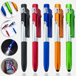 4-in-1 Mobile Phone Stylus Ballpoint Pen With LED Light Phone Stand Smooth Writing Touchscreen Pen
