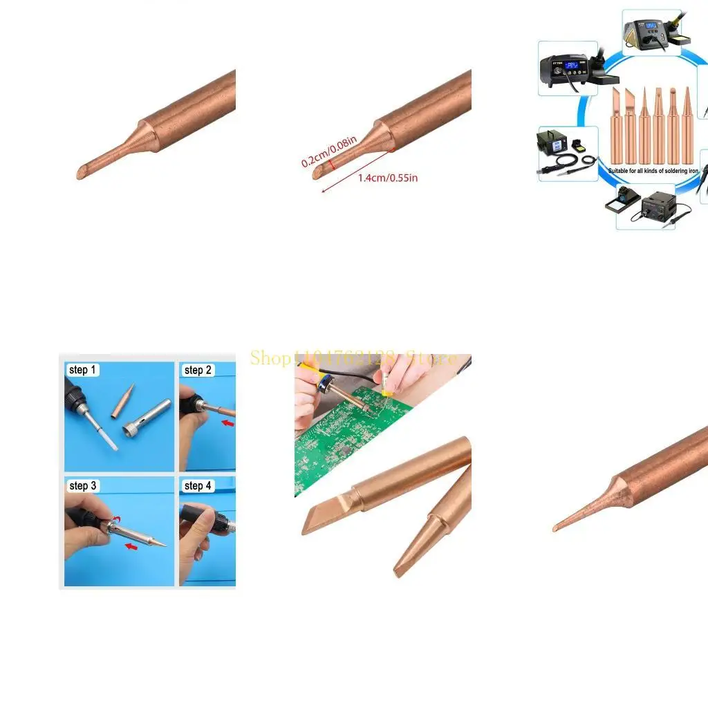 

Copper 900M-T Soldering Iron Tip for Welding Horns Improve Welding Efficiency best sale