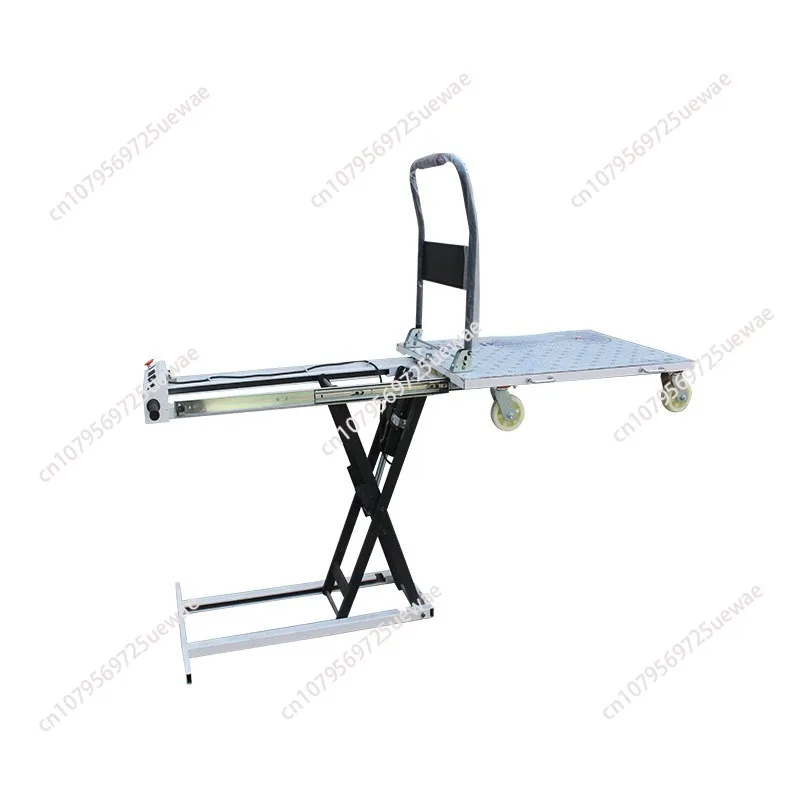 Electric on-board flatbed truck hydraulic lifting hand push platform