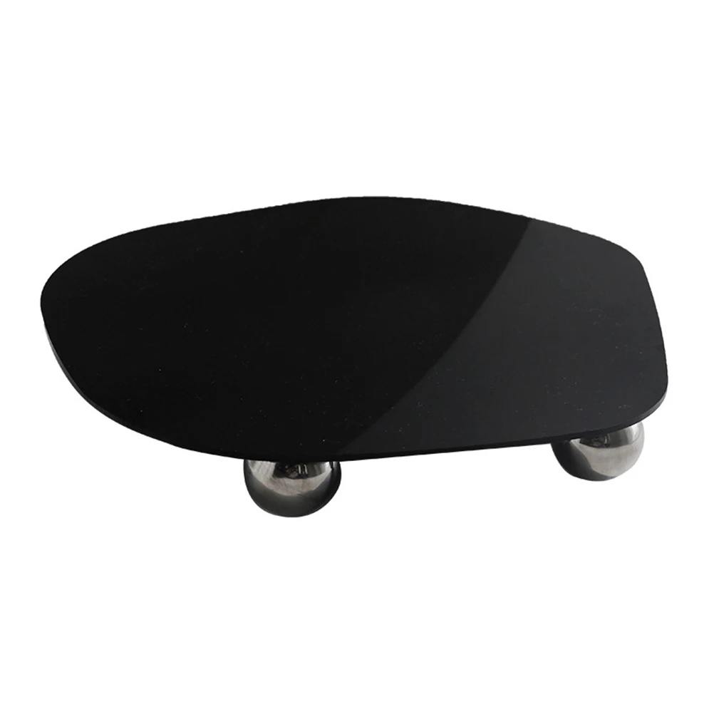

1pc Aromatherapy Ornament Tray Black Acrylic Reflective Display Photography Prop Jewelry Watch Shooting Background Stand