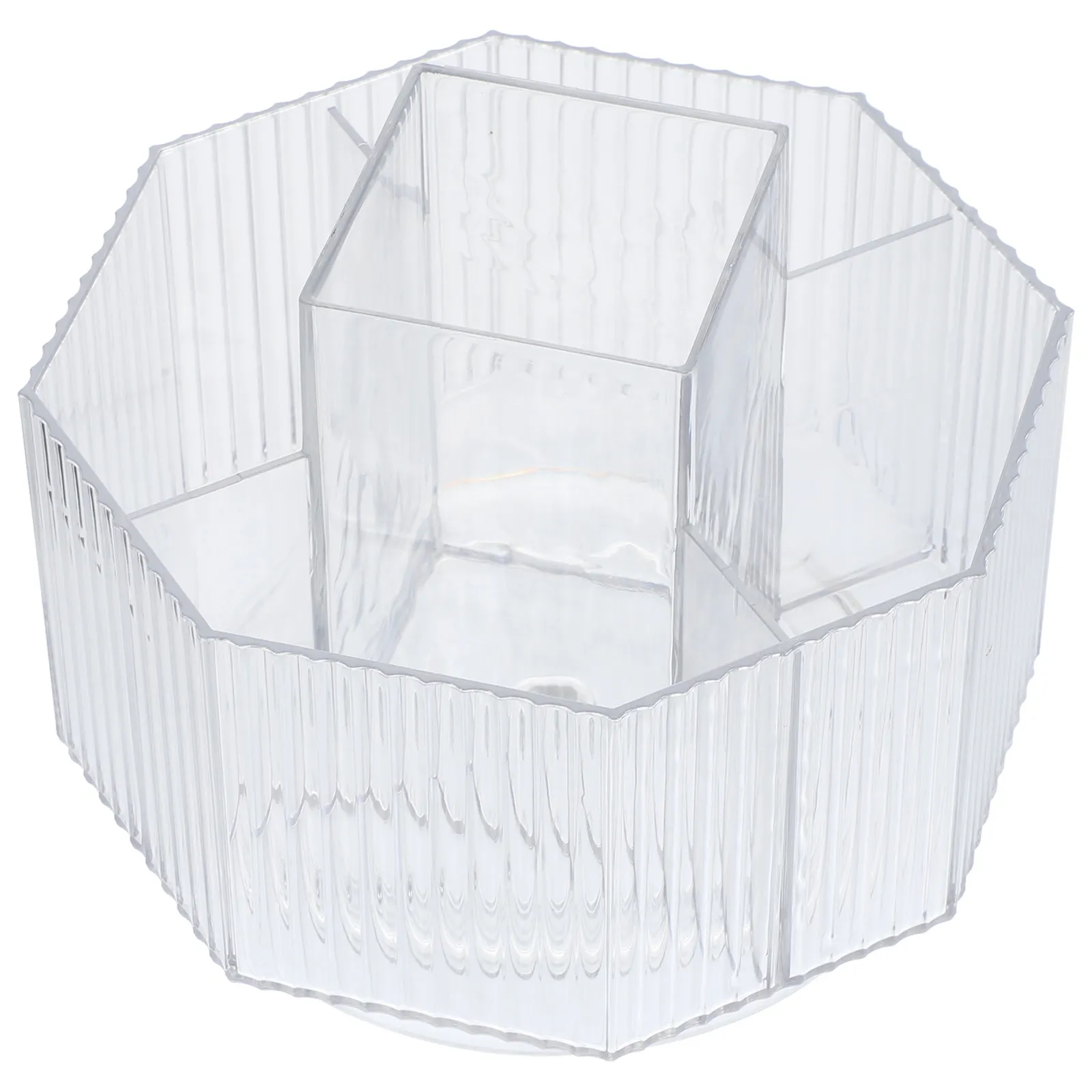 Makeup Brush Organizer Box Rotating Desktop Brush Holder with Compartments for Vanity Bedroom Living Room Tabletop