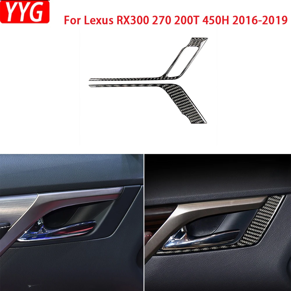 

For Lexus RX300 270 200T 450H 2016-2019 Carbon Fiber Front Door Handle Panel Cover Car Interior Decoration Accessories Sticker