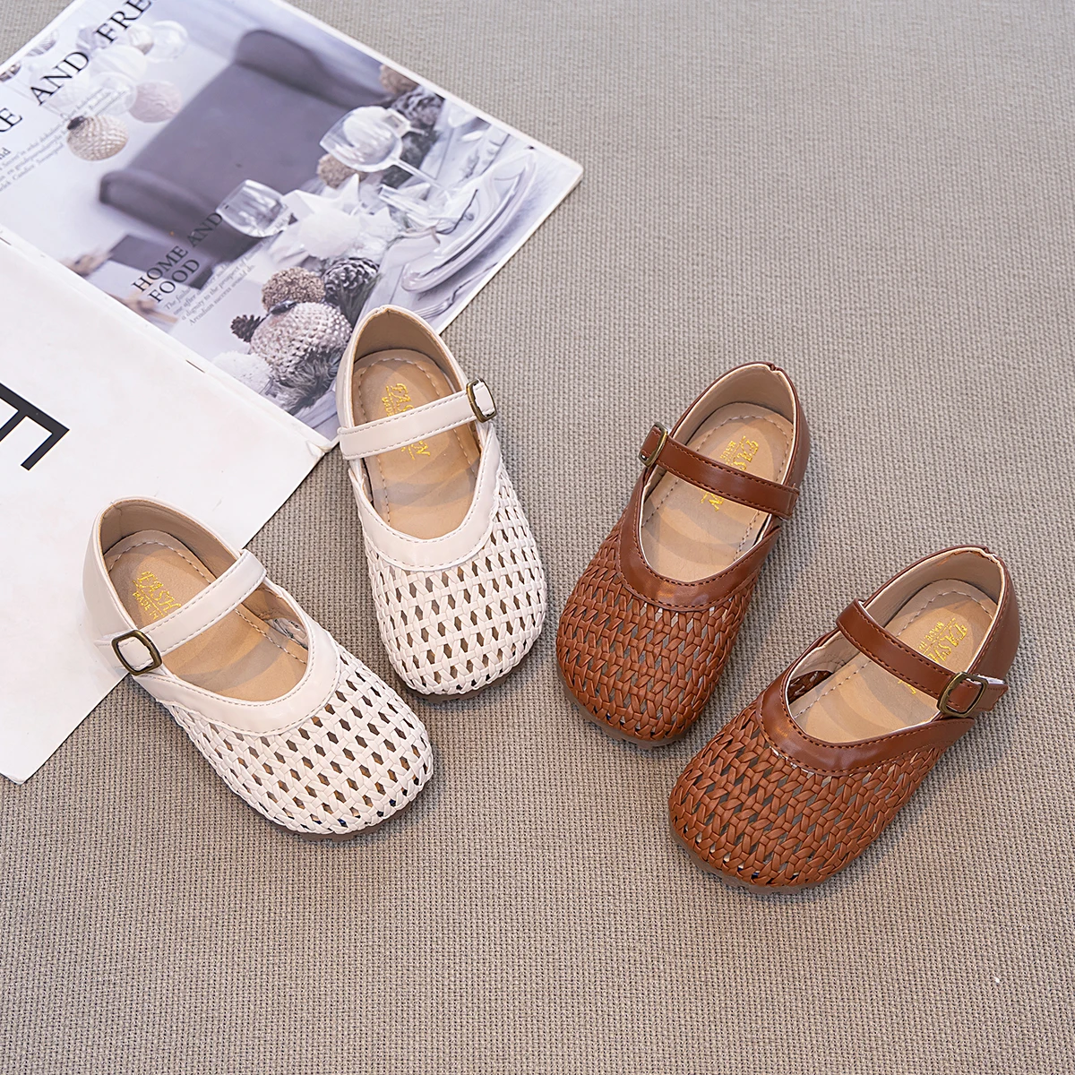 

YUYIN Toddler Casual Shoes Fashion Simple Hollow-out Children Girl Walking Shoes Soft Bottom Versatile Kids Flat Shoes Hook Loop