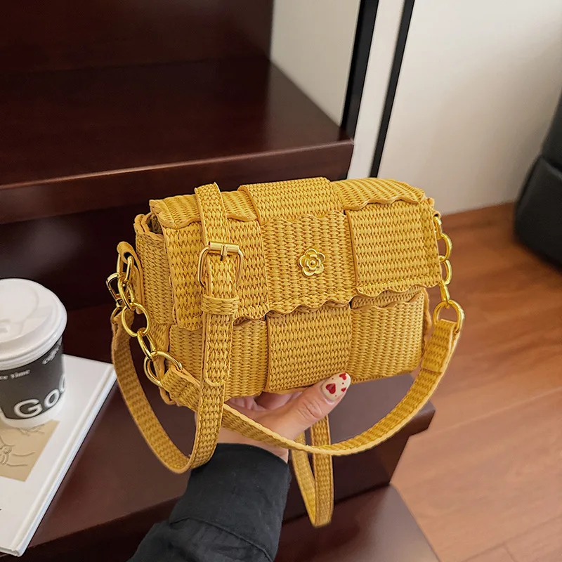 

‌Summer 2025 Woven Square Bag Women Boho Crossbody Shoulder Purse Lightweight Niche Design Casual Chic Versatile‌