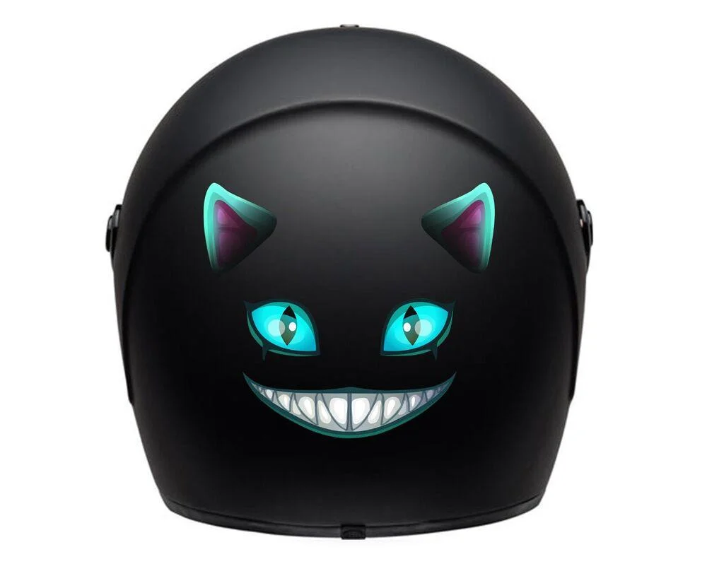 cheshire cat motorcycle helmet For Helmet motorcycle car sticker cat removable decal 1X pcs