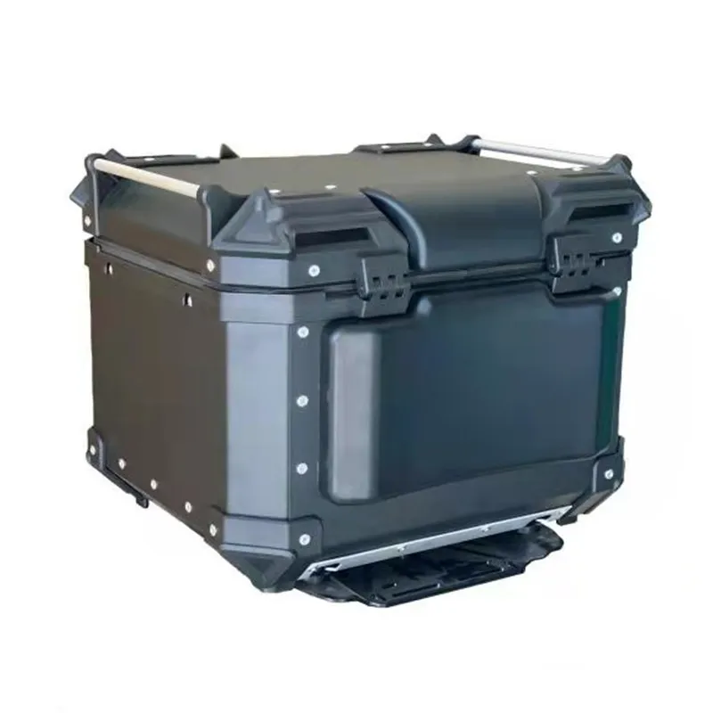 

Universal Motorcycle Aluminium 45L Rear Storage Boxes Helmet Luggage Tail Boxes Tool Box Case With Key Lock Pad Backrest