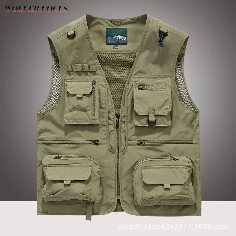 Size Waterproof Jackets Hunting Vest  Luxury Men's Man Clothing Embroidered Outerwear Windbreaker Sleeveless Denim Jacket Plus