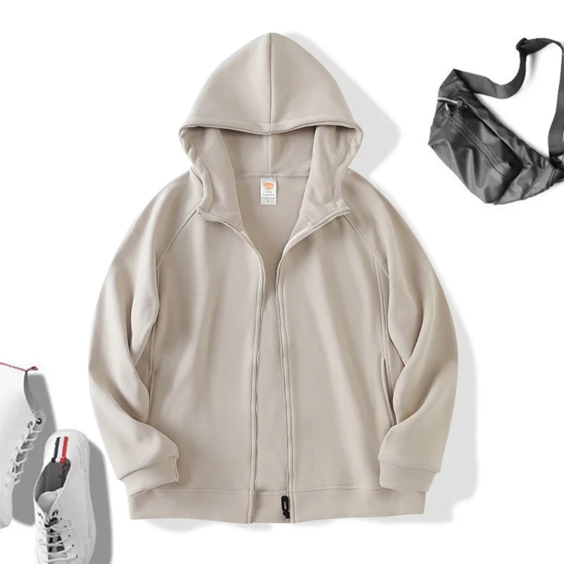 

2025Fashionable Korean cardigans, hoodies, men's new styles, hooded heavyweight solid color tops, spring and autumn jackets, cas