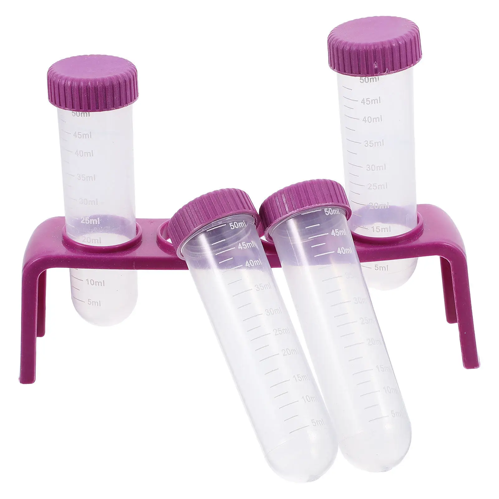 1Set 4-Hole Test Tube Rack Lab Holder with Graduated Test Tubes Multipurpose Scientific Experiment Storage Organizer Sampling