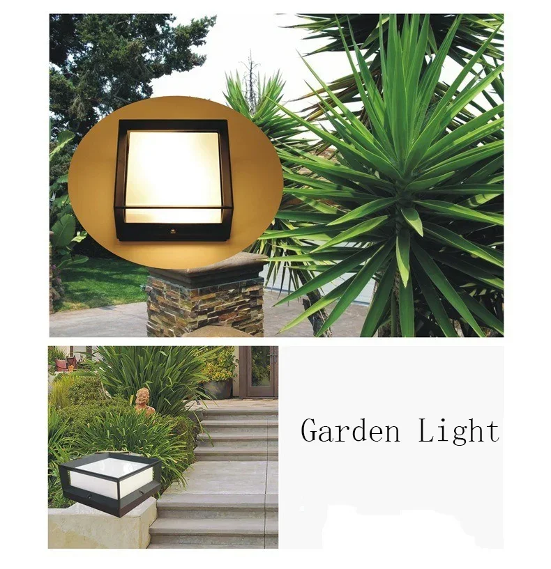 12W 24W Outdoor Garden Post Cap Lights LED Deck Fence Gate Pillar Lights IP65 Waterproof Landscape Bollard Lighting