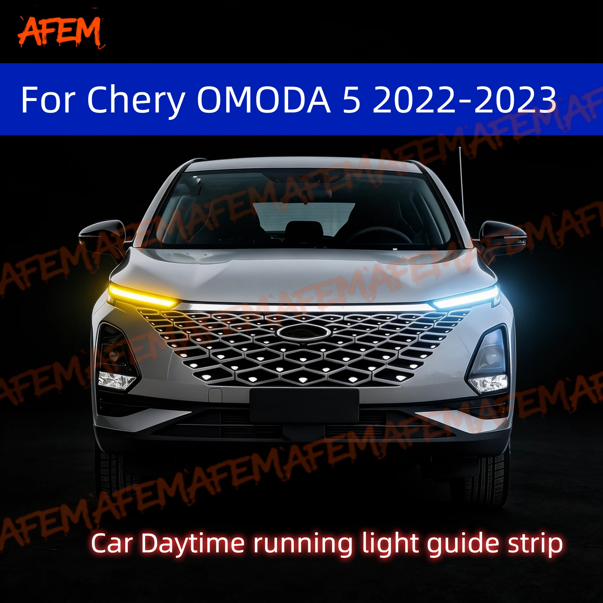 

2pcs For Chery OMODA 5 2022-2023 Car DRL Daytime Running Light Start Scan Style Sequential FlowingTurn Signal Light Ultra-Thin