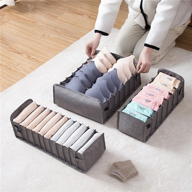 Foldable Underwear Storage Socks Organizer Box Rangement Bra Organizer Opbergbox Drawer Dividers Organizador Closet