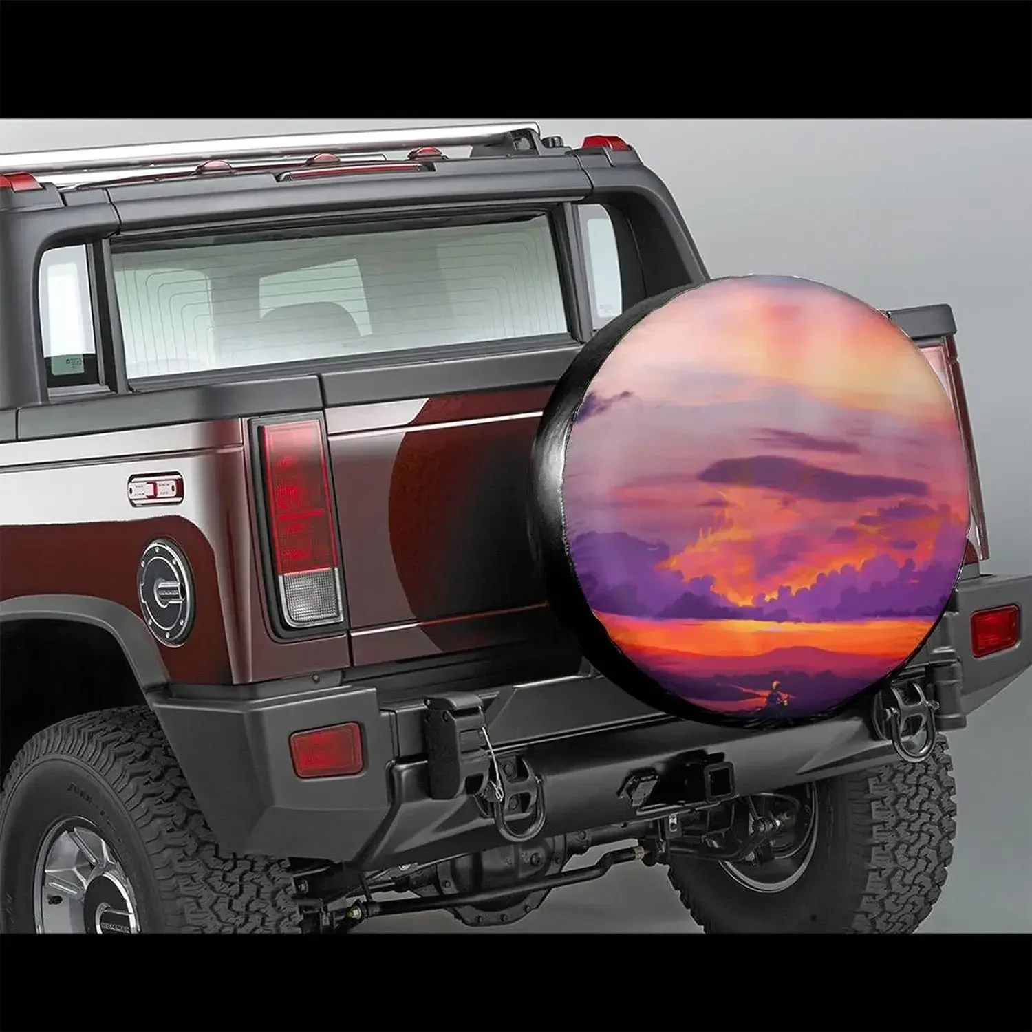 

Hermoso patrón paisaje puesta sol cubierta neumático coche protectores ruedas agua a prueba polvo Universal apto para SUV