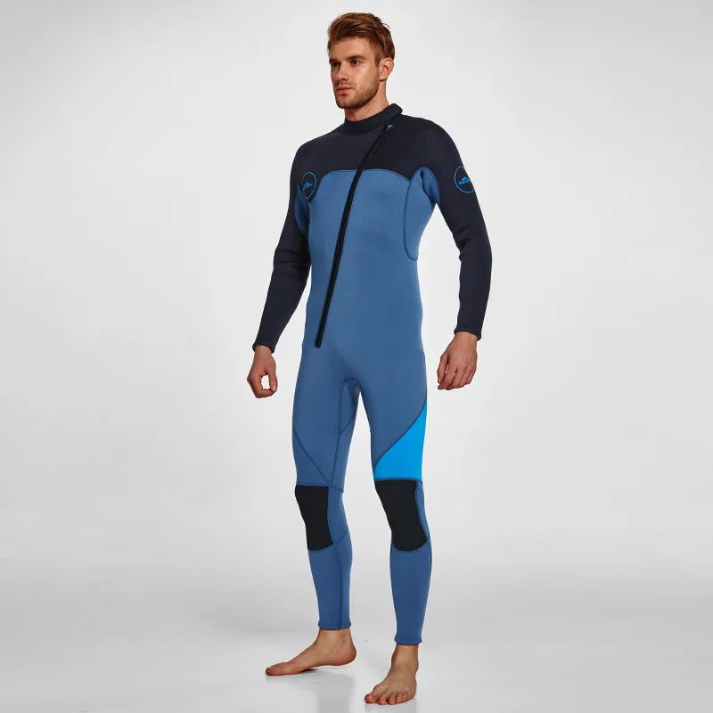 Traje de neopreno para hombre de 3MM de cuerpo completo de manga larga para buceo para pesca submarina, snorkel, surf, canoa, buceo con cremallera