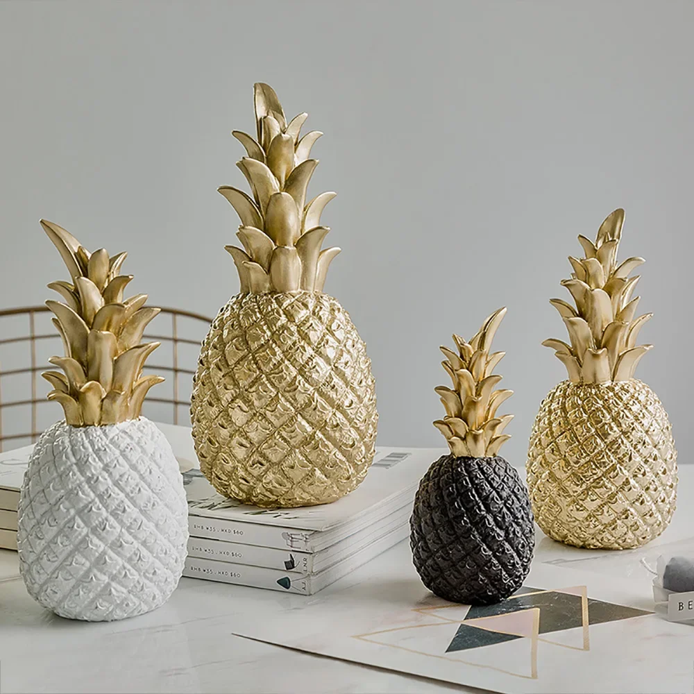 Nordic Modern Home Decor Home Decoration Accessories Pineapple Decor Crafts Miniature Figurines Resinas Planas De Personajes
