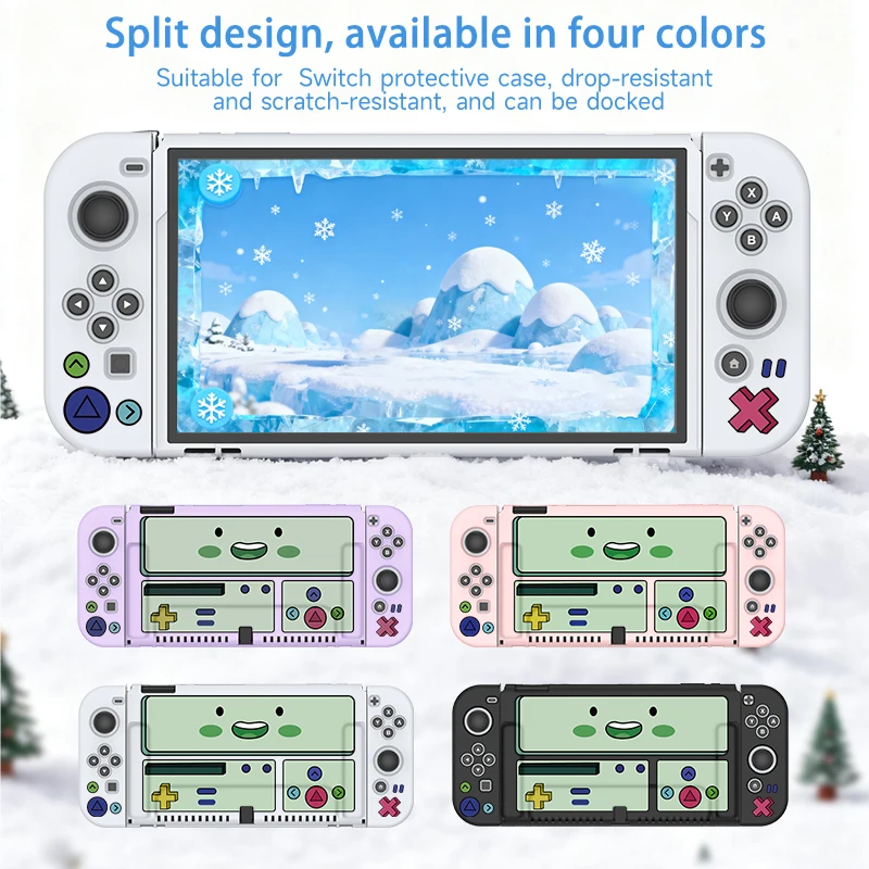 Suitable for Switch NS/OLED special soft shell protective case， Christmas theme，shockproof and drop-proof，stylish shell