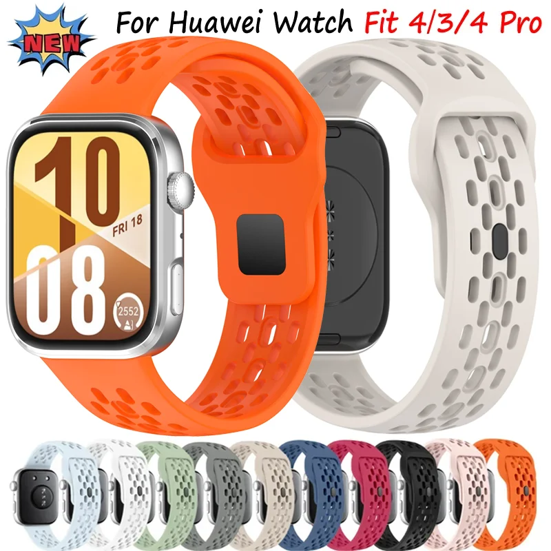 

Sports Silicone Strap for Huawei Watch Fit 4/3 Breathable Comfortable Easy Adjustment Bracelet for Huawei Watch Fit 4 Pro Correa