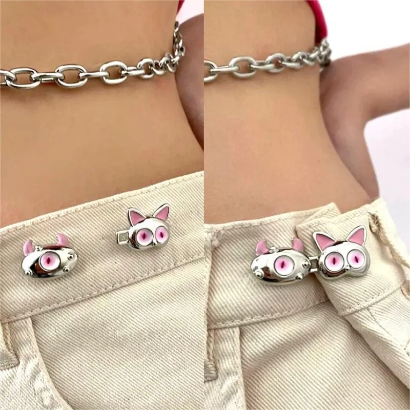 INS Sweet Devil Jeans Adjustable Waist Buckle Invisible Pins Premium Feel Small Exquisite Versatile Buckles Accessories Women