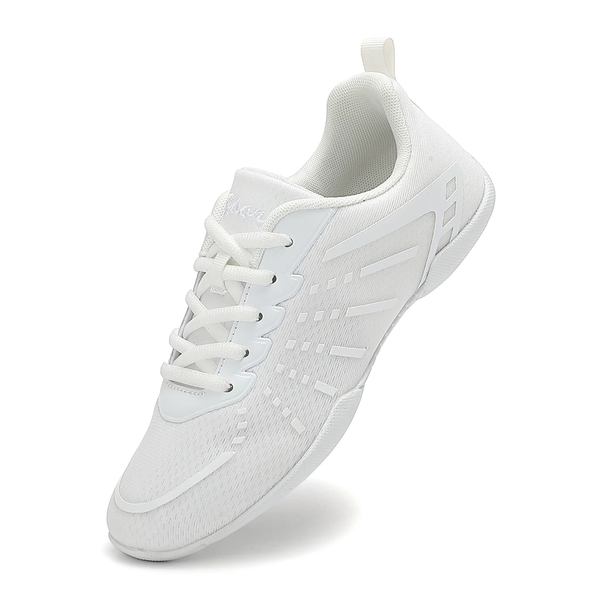 2411 Girls  White Cheerleading Sneakers Mesh Upper Breathable Aerobics Shoes Non‑slip Soft Sole Youth Women Dancing Sports Shoes