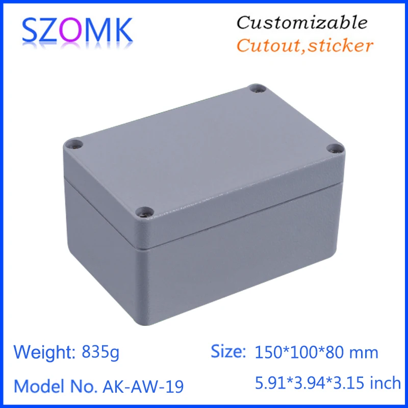 1Piece150*100*80mm szomk electrical die casting waterproof aluminum amplifier enclosure control switch housing box