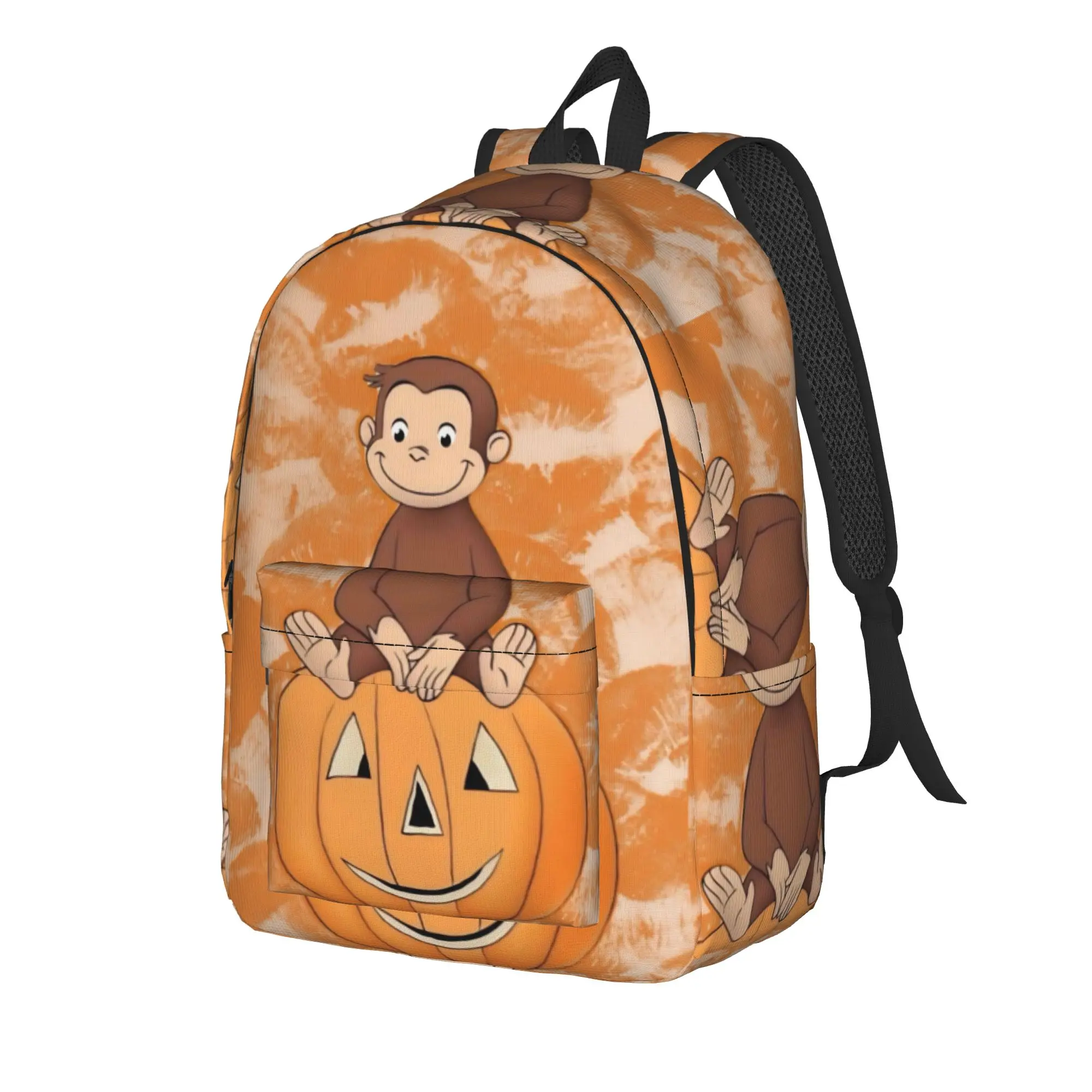 Cute Curious George Scene Backpack  Daily Backpacks Student Cool School Bags Designer Large Rucksack