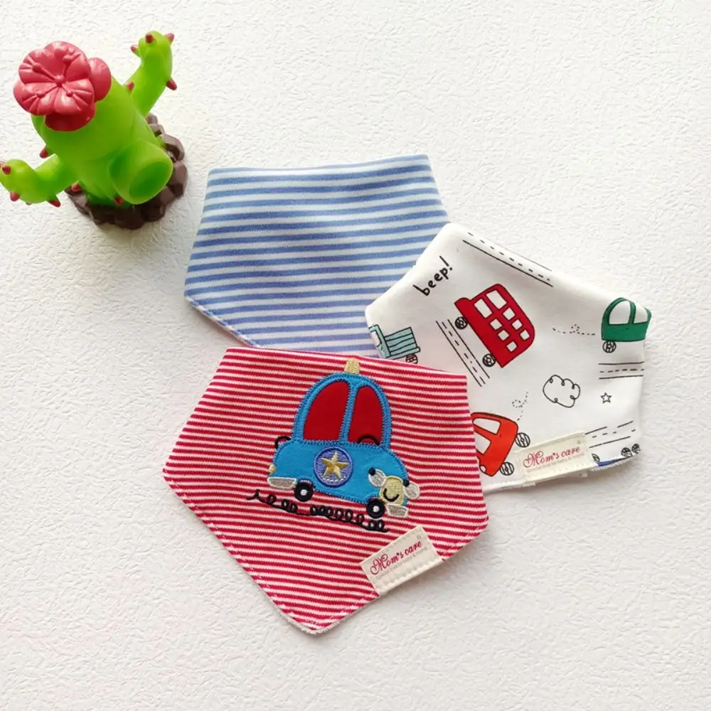 مادة القطن الطفل المرايل المشارب نمط لينة الملمس ملابس التجشؤ الكرتون تصميم مثلث الشكل باندانا المرايل طفل الفتيان استخدام #4