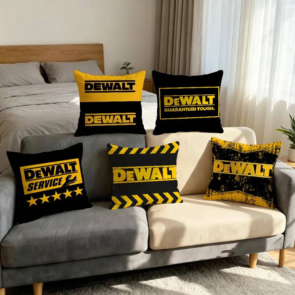 Tool Box soft Pillow Case for Sofa Living Room Home colorful Decor D-DeWalt Protective Cover Without PillowInsert