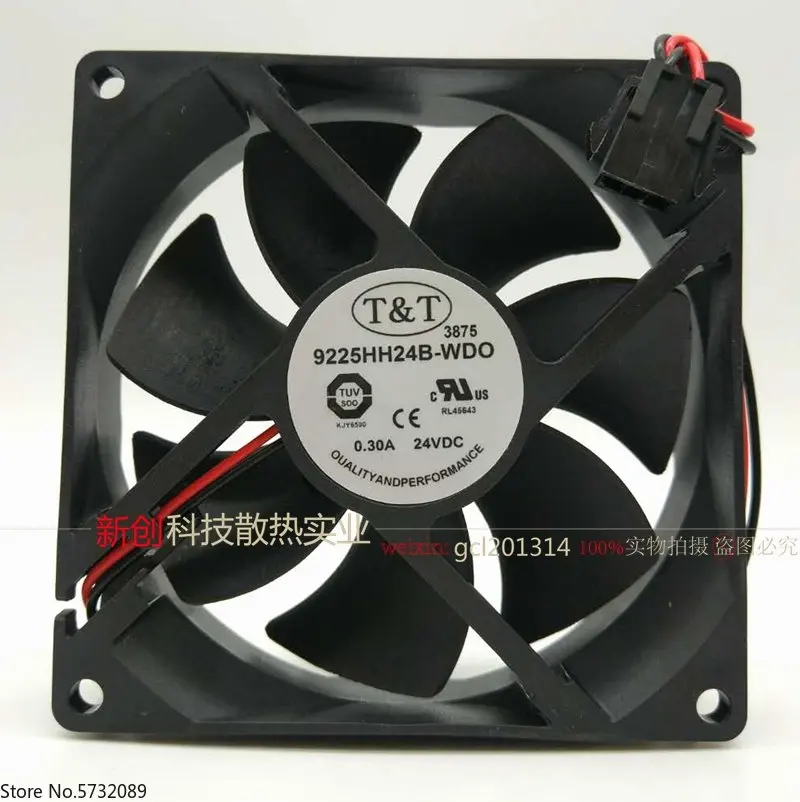 

5PCS New TT TT9225HH24B-WD0 9025 24V 0.30A 2-wire frequency converter cooling fan 9CM