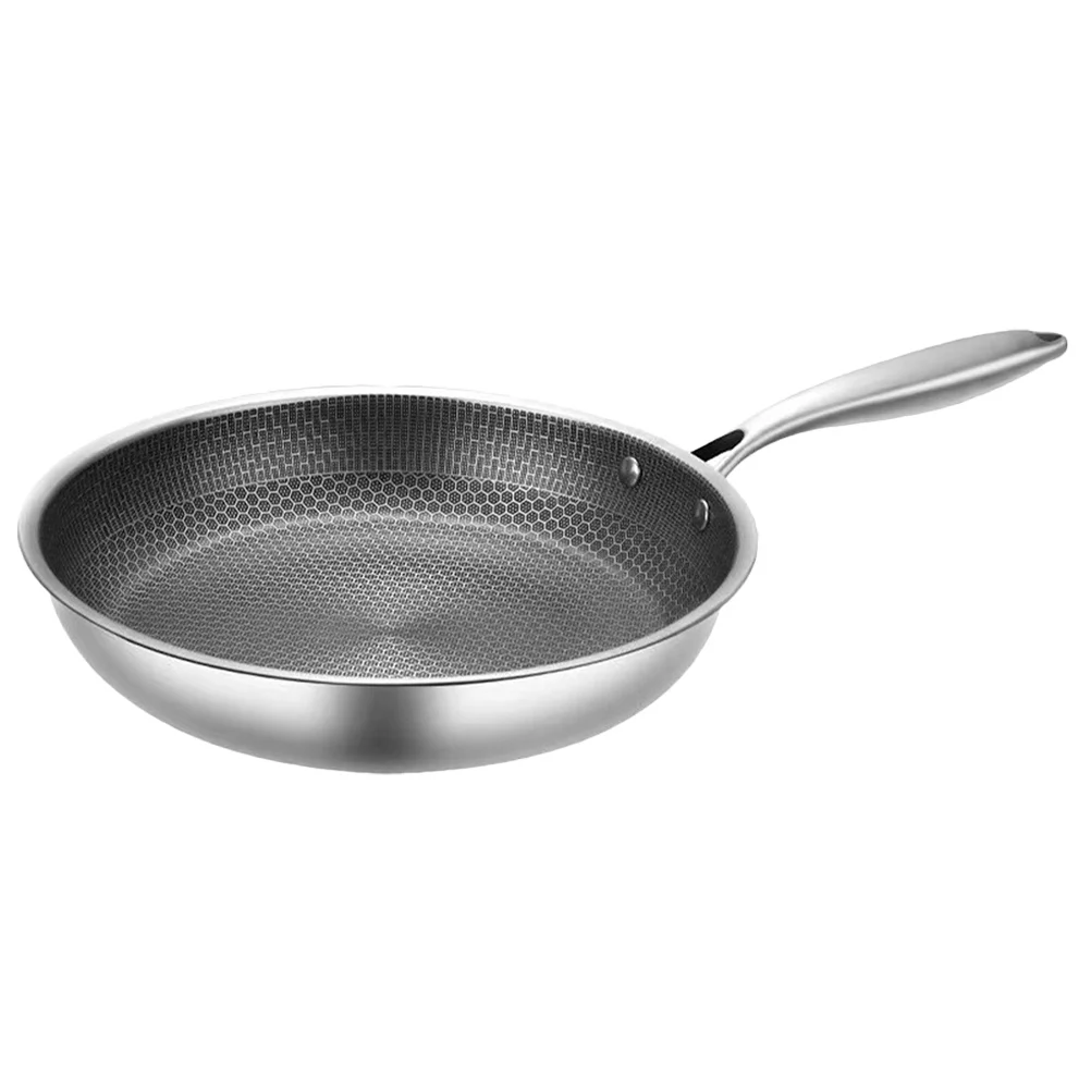 

Non Stick Frying Pan Stainless Steel Honeycomb Surface Even Heating Scratch Resistant For Eggs Steaks Griddle Pan Cooking