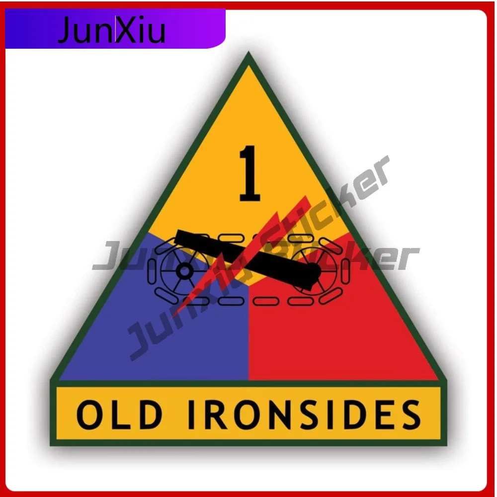 

1St Armored Division Waterproof Fade Resistant Funny For Rear Windshield Laptop Car Body Easy Apply Self Adhesive Decal Scratch