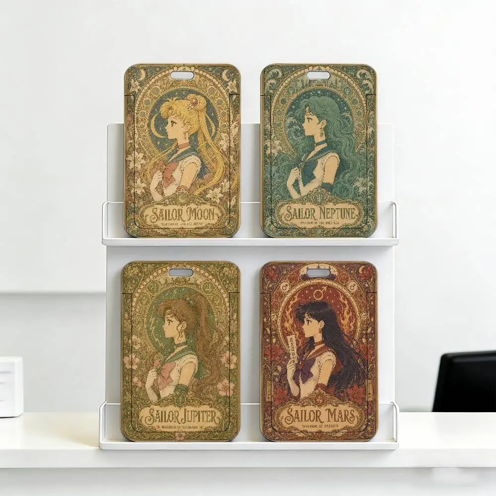 S-Sailor Moon Multi-Use Work Lanyard with ID Card, Durable Neck Strap for Employee Badge and Working Permit Card Cover.