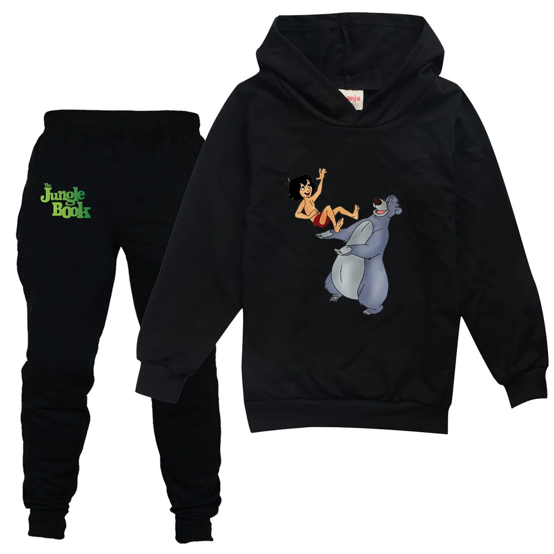 Disney The Jungle Book Boys Girls Casual Thin Hoodies Pants Children Teen Outerwear Clothing Sets Kids Sportswear Suits