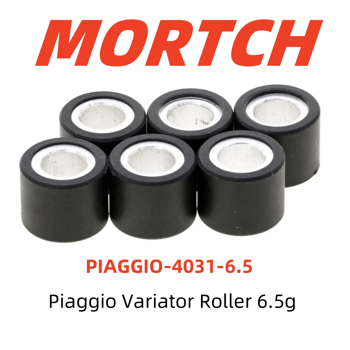 For Piaggio MIPIAGGIO-4031-6.5 Variator Roller Weight 6.5g Wear-Resistant Plastic CVT for Aprilia Gilera Derbi 50cc Length