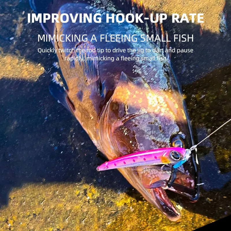 Magic Works 30g 45g 60g Plantilla de pesca de agua salada señuelo de fundición larga Jigging señuelos de Metal perca profesional cebo Artificial lubina