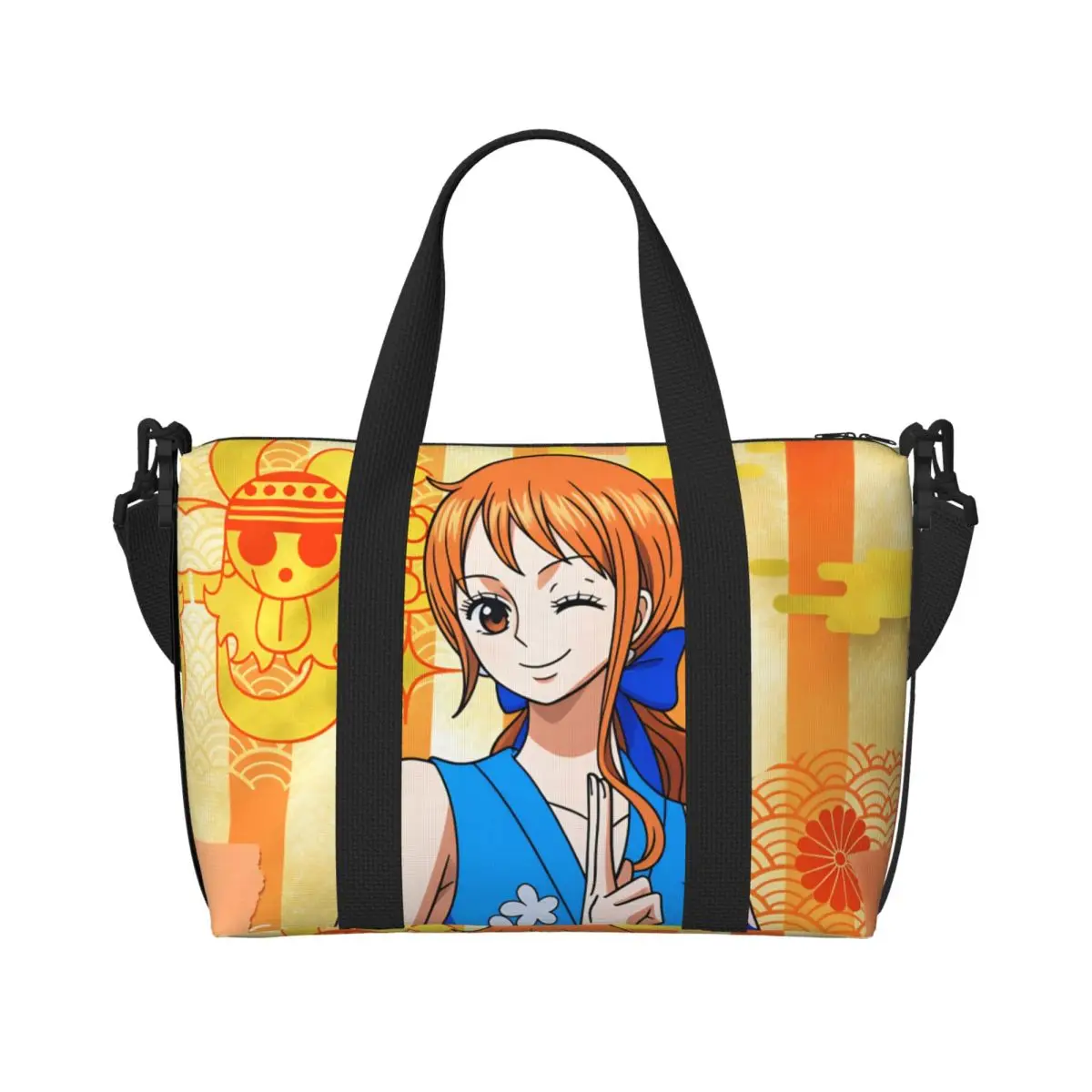 

Сумка-тоут Custom One P-Pieces Namis для женщин, большая вместительная сумка с мультяшным принтом, для спортзала, пляжа, путешествий, на плечо