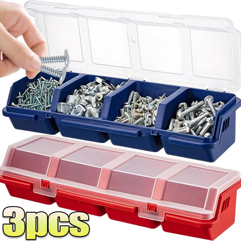Multi-Compartment Organizer Box Small Parts Storage Box Screw Organizer Tools Plastic Screw Part Hardware Jewelry Storage Case