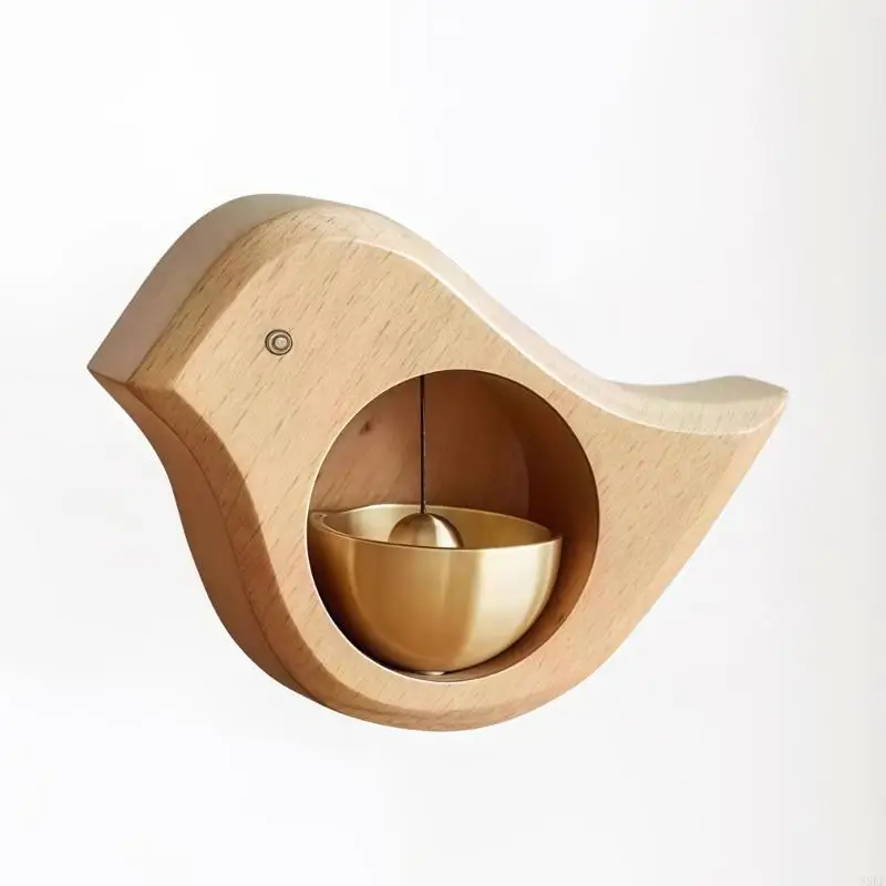 Easy Installation Mount Doorbell Wooden Bird Shopkeeper Bells Door Chimes No Tool Required Simple Setups 55KF