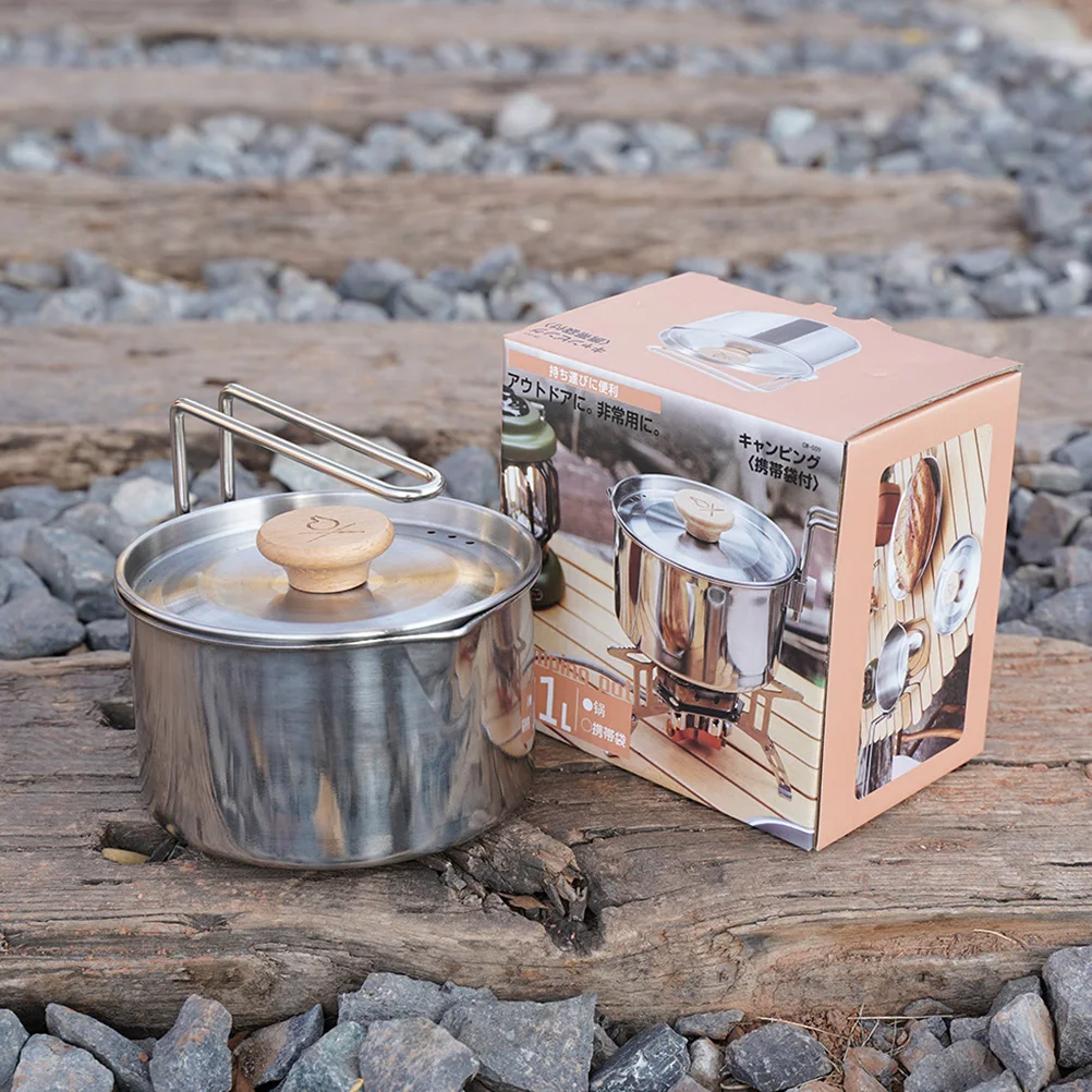 

Noodle Cooker and Kettle Camping Accessories Cookware Outdoor Noodles Pot Travel with Lid