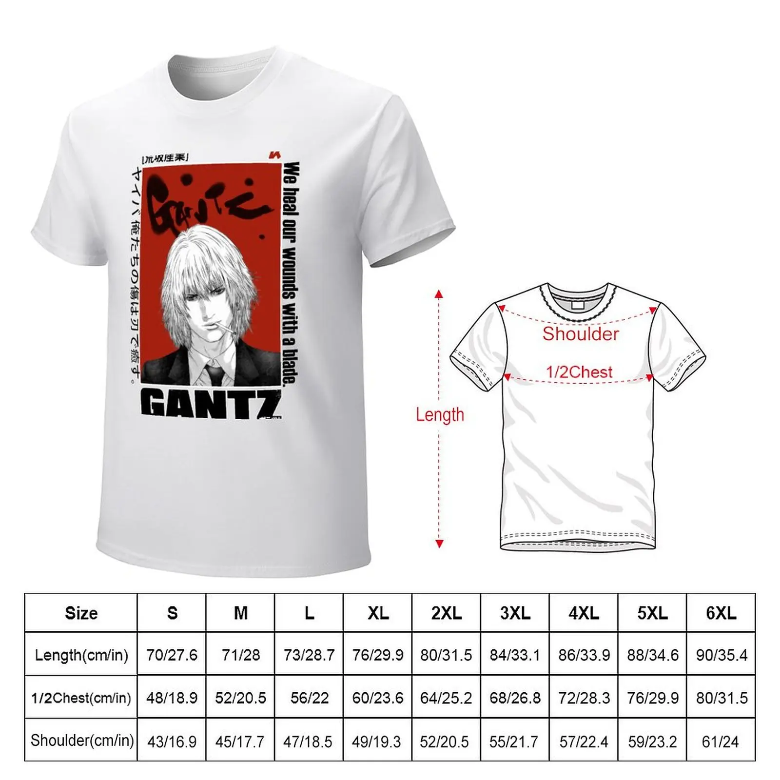 HIKAWA GANTZ, ガンツ , ANIME BLACK,WHITE and RED T-Shirt sublime graphics fruit of the loom mens t shirts