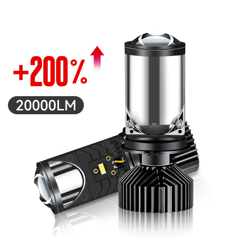 Y6 H4 LED Projector Headlight Projector Lens with Fan Cooling 90W Automobile Hi Lo Beam Bulb 12V