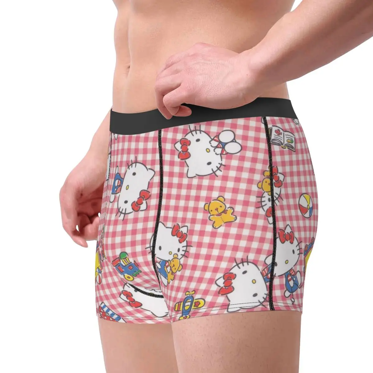 Men Kuromi Hello Kitty Boxer Briefs Shorts Panties Breathable Underwear Homme Hot Underpants