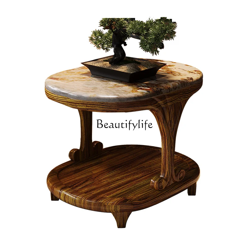 

New Chinese marble ebony small edge few living room solid wood balcony corner few