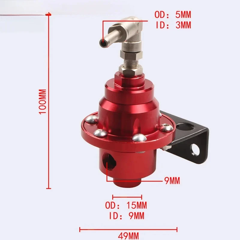 Regulador de presión de combustible ajustable con Kit de manómetro sistema de suministro de combustible Universal piezas de motores de aluminio