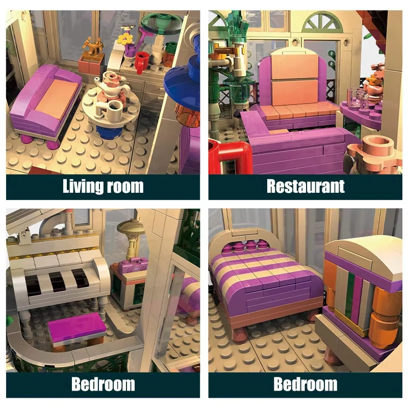 1500 ชิ้นโรแมนติกฮาร์ทเฮ้าส์วิลล่าชุดพร้อมไฟ DIY แฮนด์เมดประกอบของเล่นเดสก์ท็อปสร้างสรรค์ตกแต่งของขวัญสำหรับหญิง