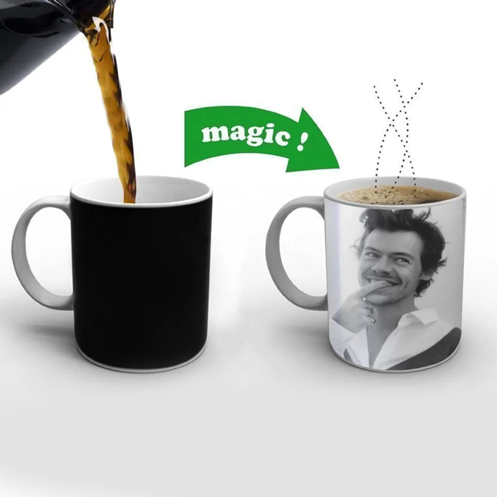 

Singer H-Harrys S-Styles Free shipping Magic Color Changing Ceramic Coffee Mug Cup Friends Gift