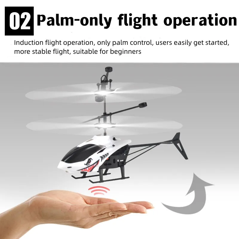 Mini 2-Channel Simulated Aircraft Gesture Sensor Control Aircraft Flight Helicopter Luminous Children's Toy Holiday Kids Gift