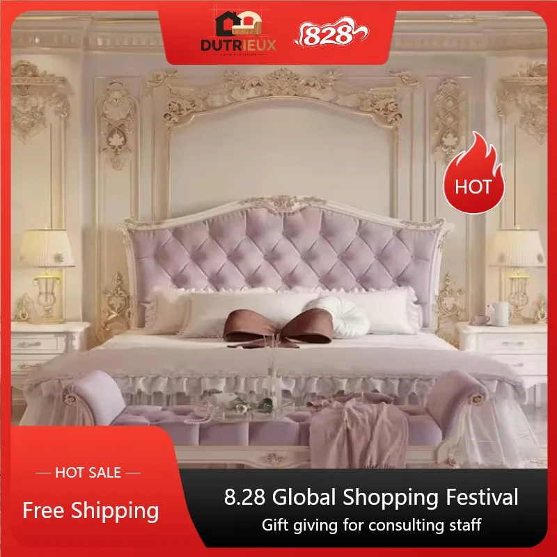 Modular Aesthetic Bed Bases Frame European Luxury Shelves Modern Twin Bed Frame Wood Design Letto Matrimoniale Home Furniture
