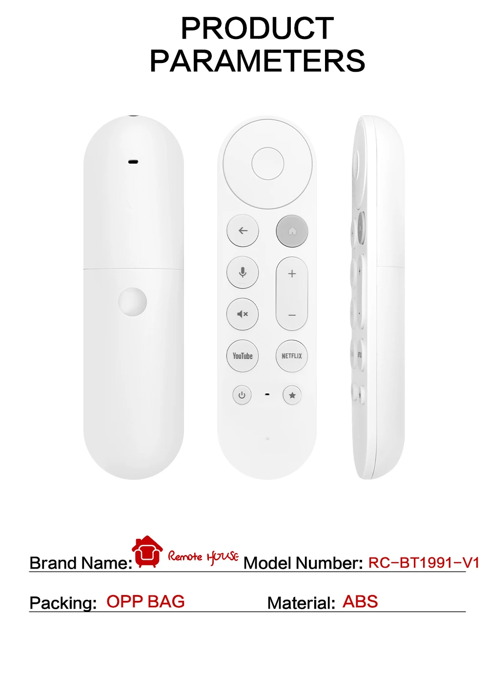 Neue RC-BT1991-V1 Sprachfernbedienung als Ersatz für Google TV Streamer 4K, auch kompatibel mit Chromecast Google TV und Streaming – Detail 7