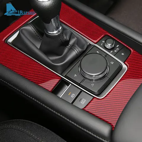 For Mazda 3 Axela 2019 2020 2021 2022 2023 2024 2025 Manual Automatic Car Gear Shift Panel Trim Real Soft Carbon Fiber Sticker