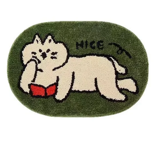 VIKAMA Moderner Cartoon-Hund-Teppich, rutschfest, weich, waschbar, Innendekorationsteppich für Schlafzimmer, Wohnzimmer – Detail 4